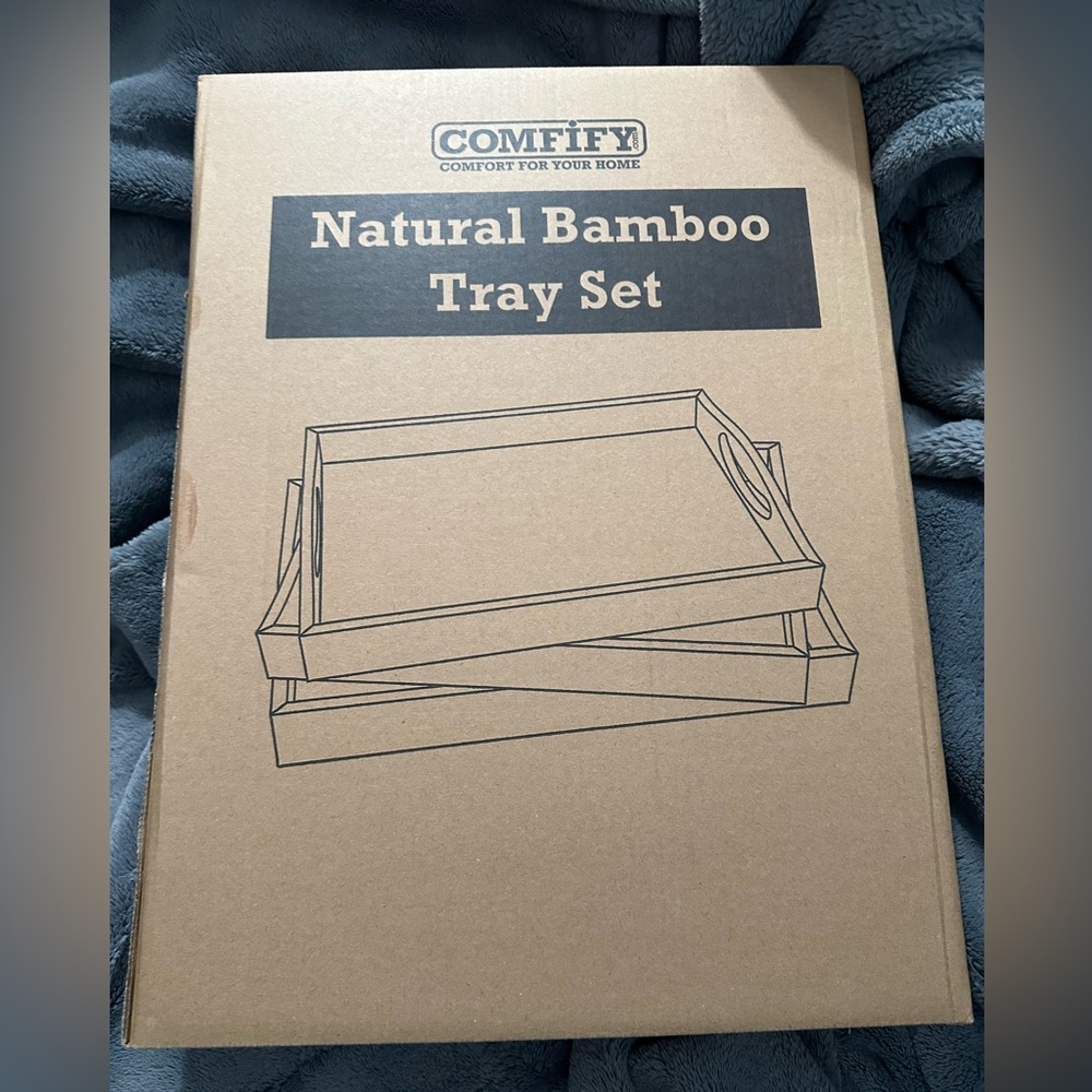Natural Bamboo Tray Set - sealed in original packaging